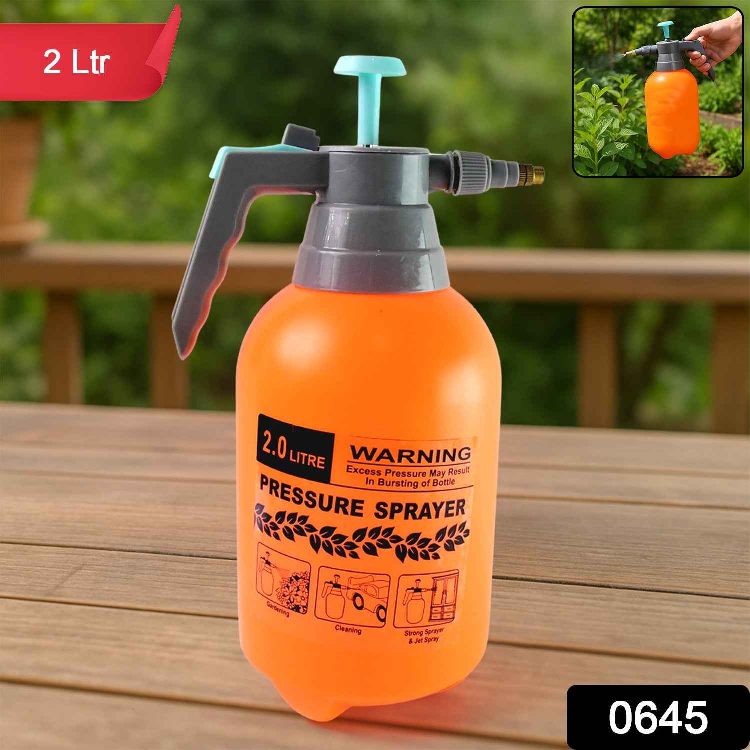 Garden Pressure Sprayer – 2L Handheld Pump | XcelCraft
