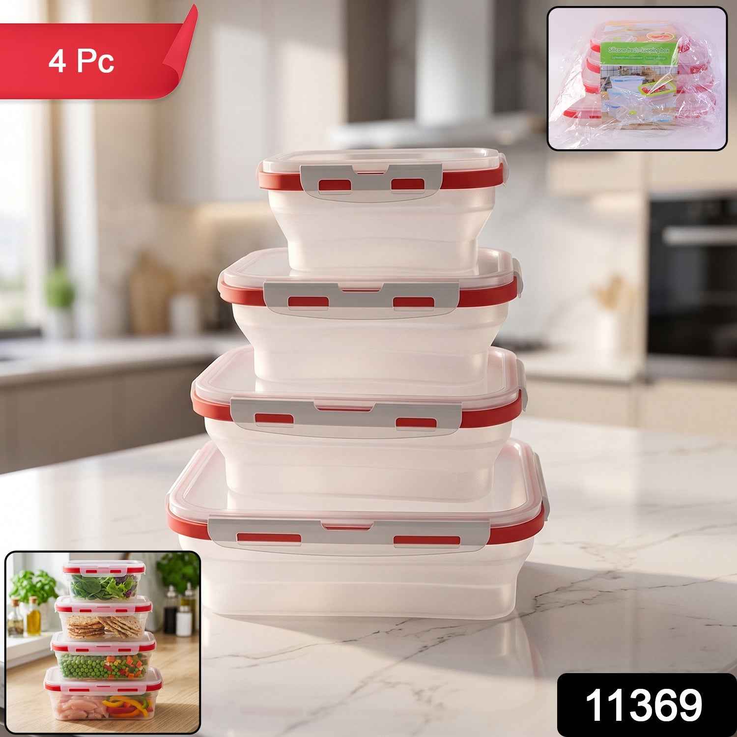 Collapsible Food Storage Container Set Ð Space-Saving & Airtight