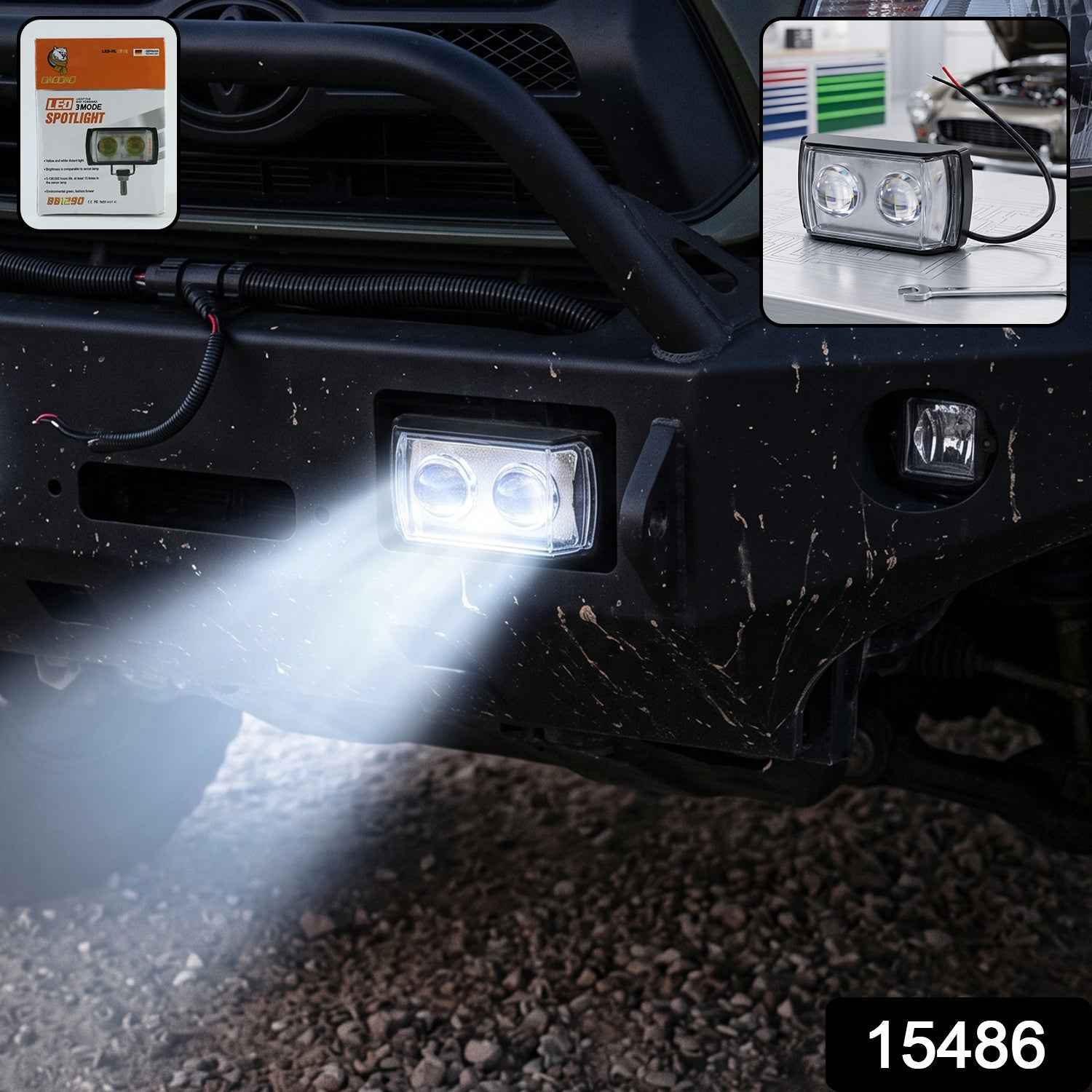 3 Mode LED Fog Light – Ultra Mini Dual Lens for Vehicle Safety