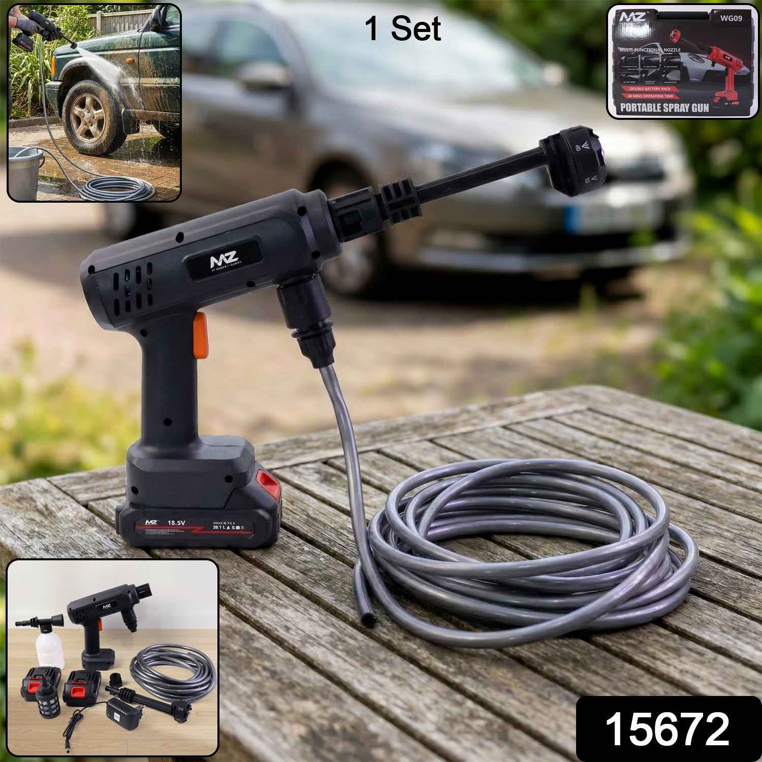 Rechargeable Cordless High-Pressure Spray Gun – Portable Cleaning