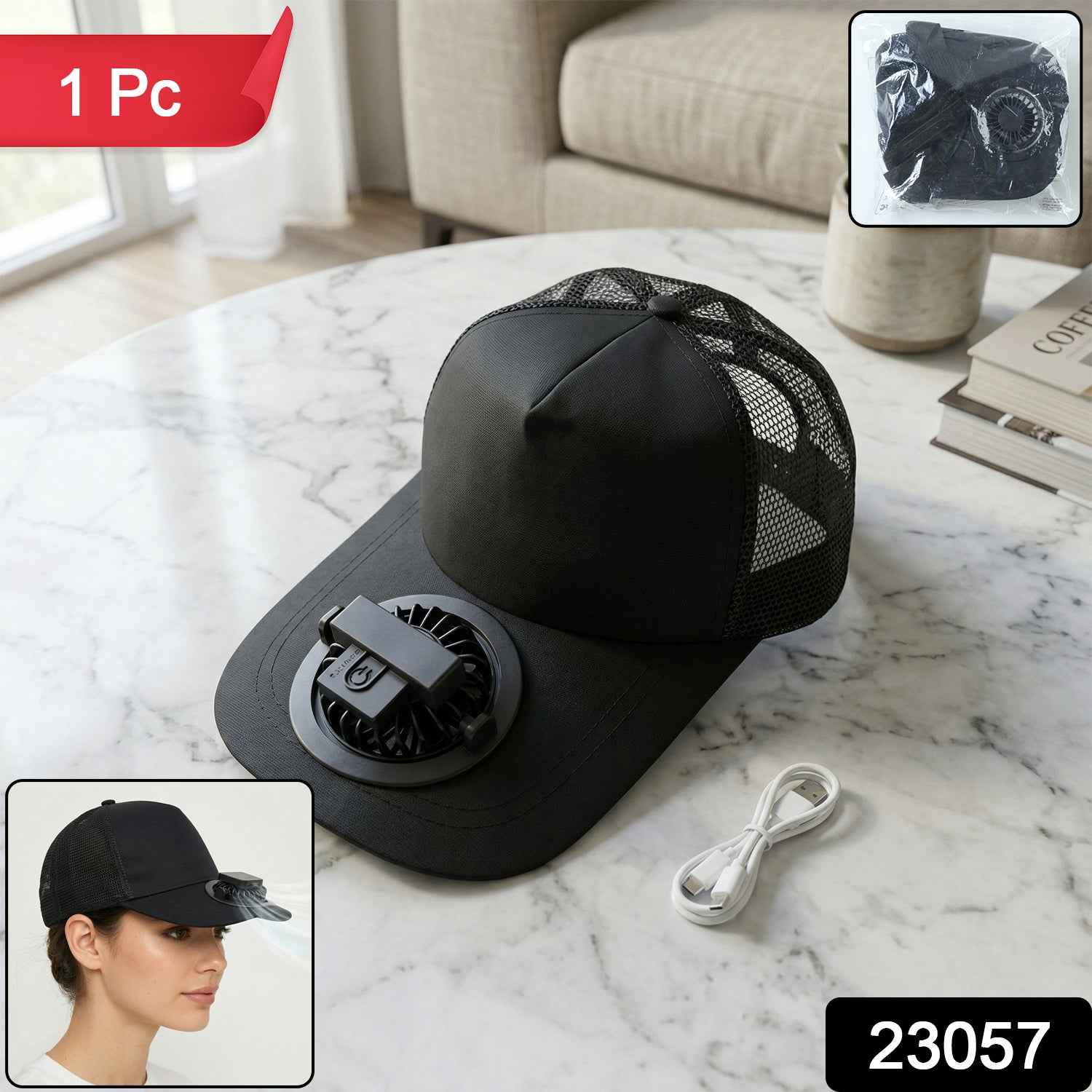 Portable USB Cooling Cap – Personal Airflow System for Summer