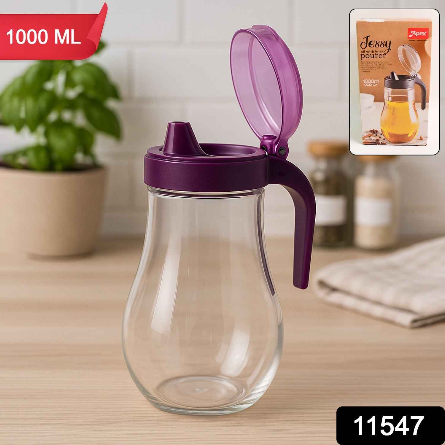 Oil and Juice Pourer Bottle – 1000ml Leakproof Dispenser