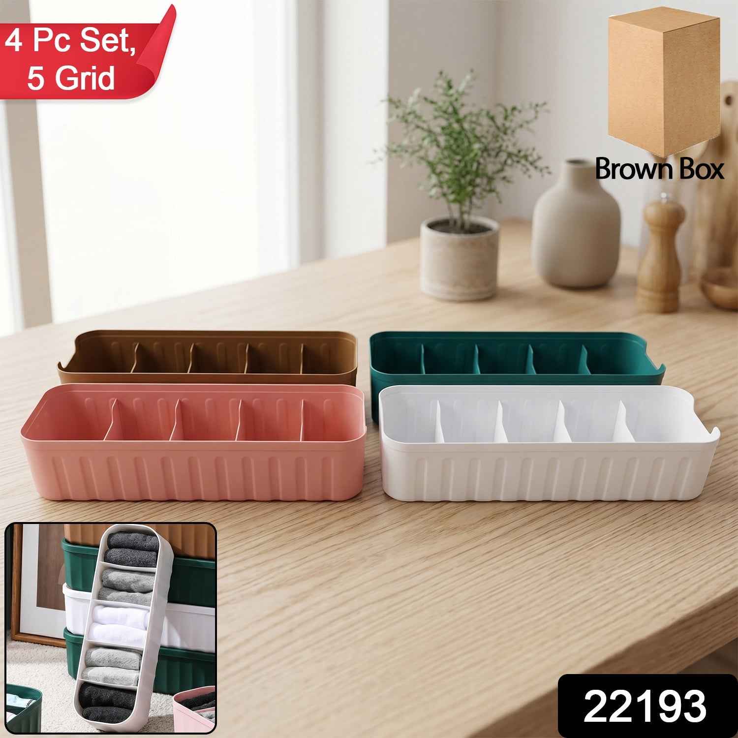 Plastic Drawer Organizer Tray Ð Keeps Socks & Underwear Neat