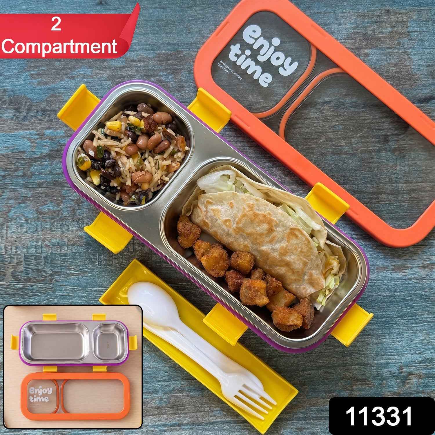 Stainless Steel Leak-Proof Lunch Box Ð 2 Compartments & Secure Seal