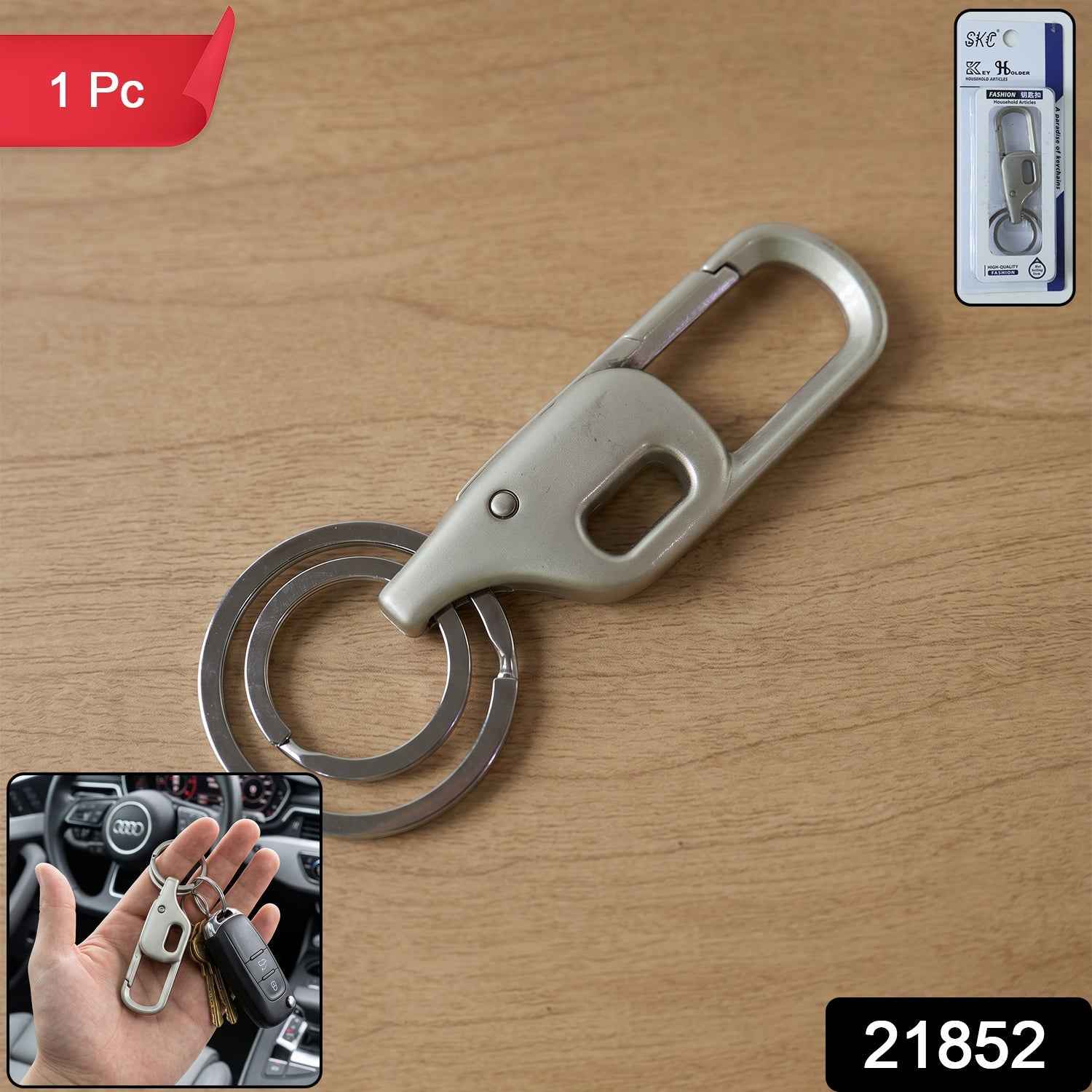 Metal Key Holder – Heavy Duty Carabiner Style Keychain for Secure Keys