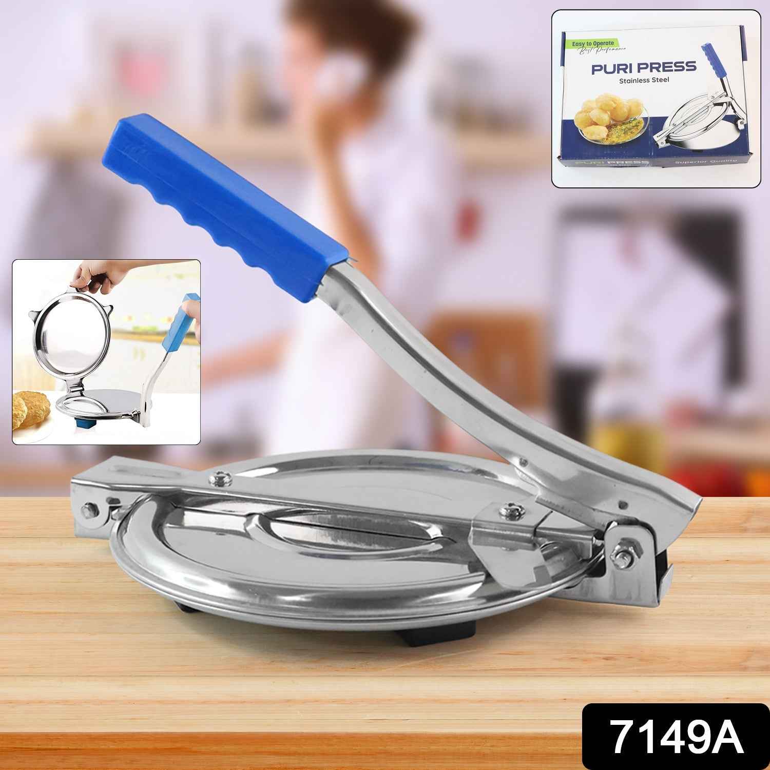 Puri Press Maker – Stainless Steel with Non-Slip Handle | Styleva