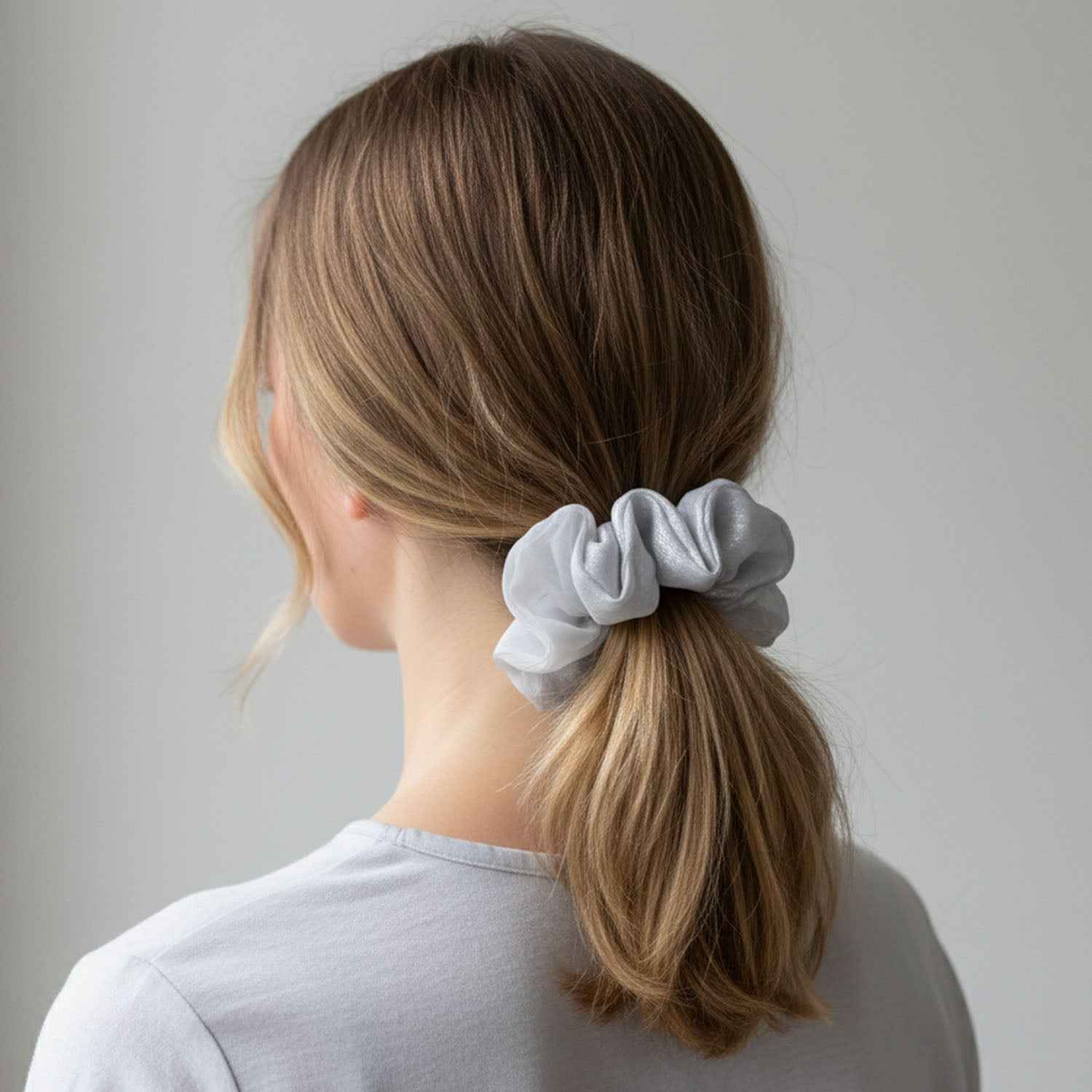 Satin Mesh Hair Scrunchie – Soft, Stretchable & Stylish
