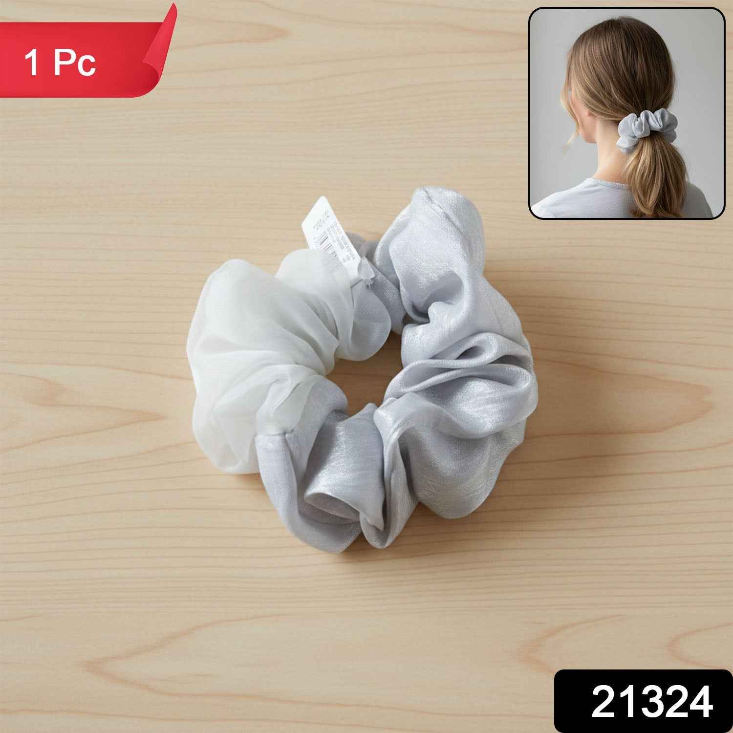 Satin Mesh Hair Scrunchie – Soft, Stretchable & Stylish