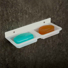 Double Compartment Wall Mounted Soap & Sponge Holder – Space Saver