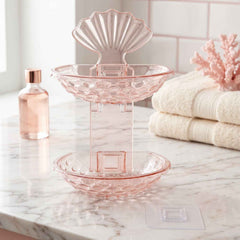2 In 1 Double Layer Plastic Soap Dish Holder Wall Mounted Self Adhesive (1 Pc)