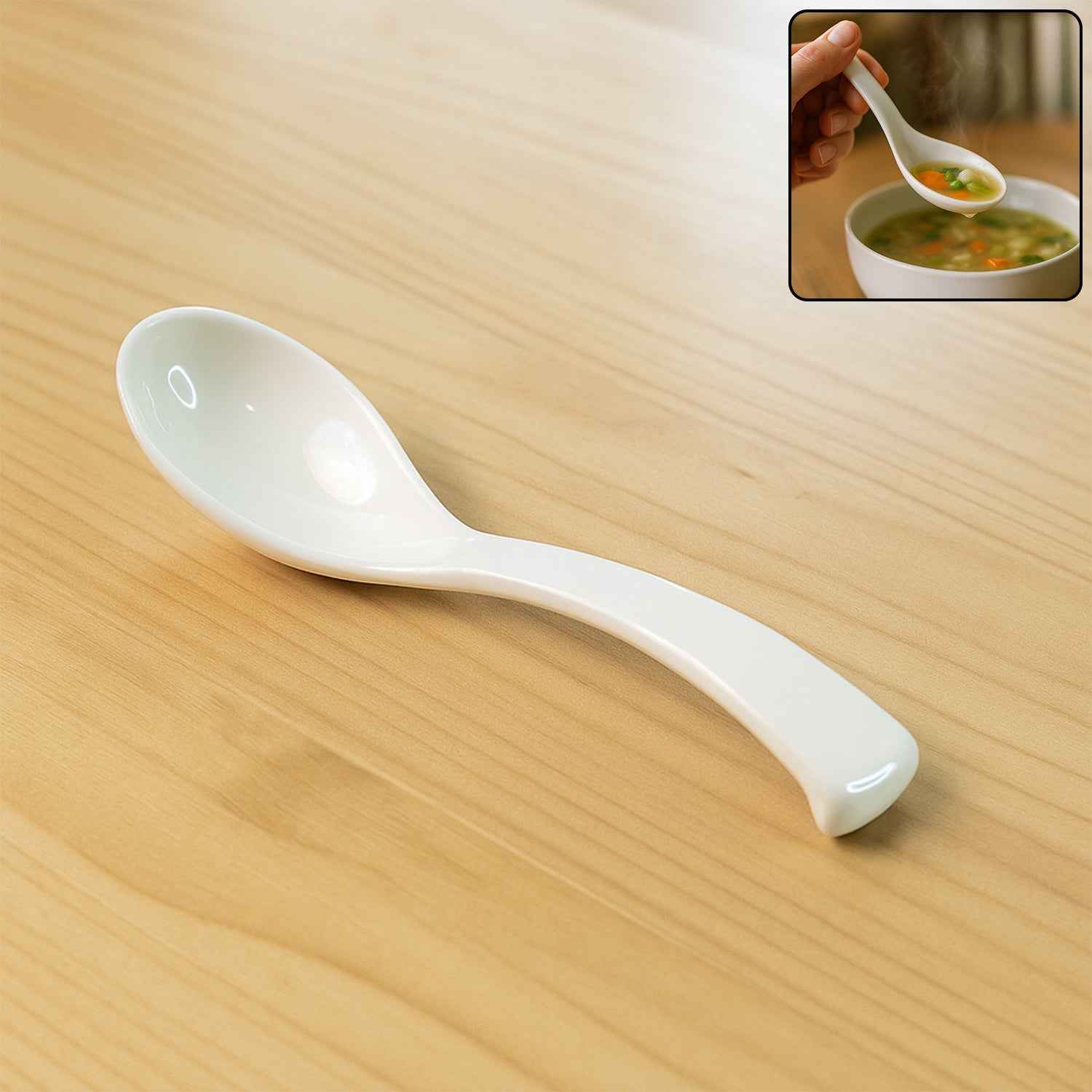 Plastic Soup Spoon – Deep Bowl with Ergonomic Handle