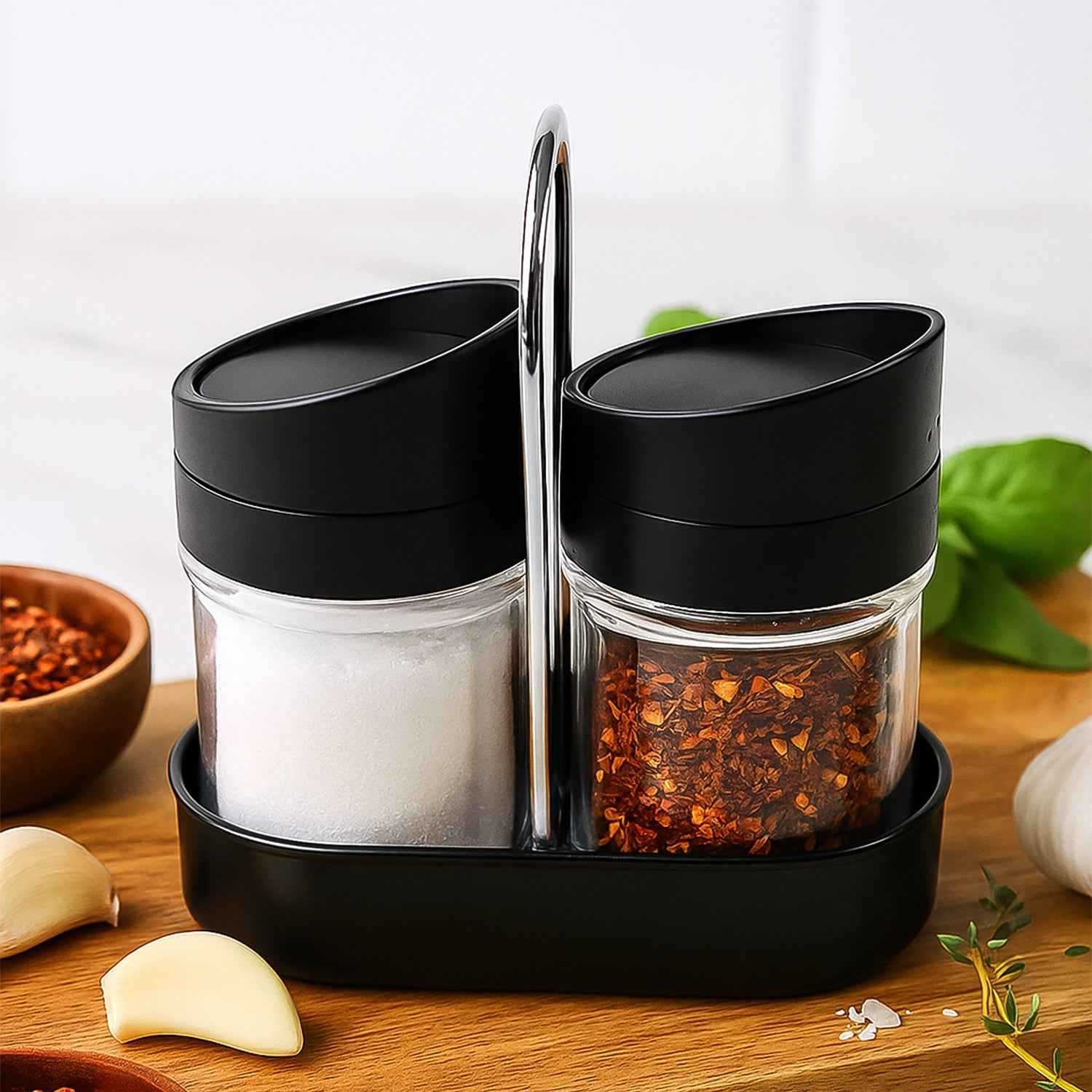 Salt N Pepper Plastic Jar Set – Durable Kitchen Spice Storage