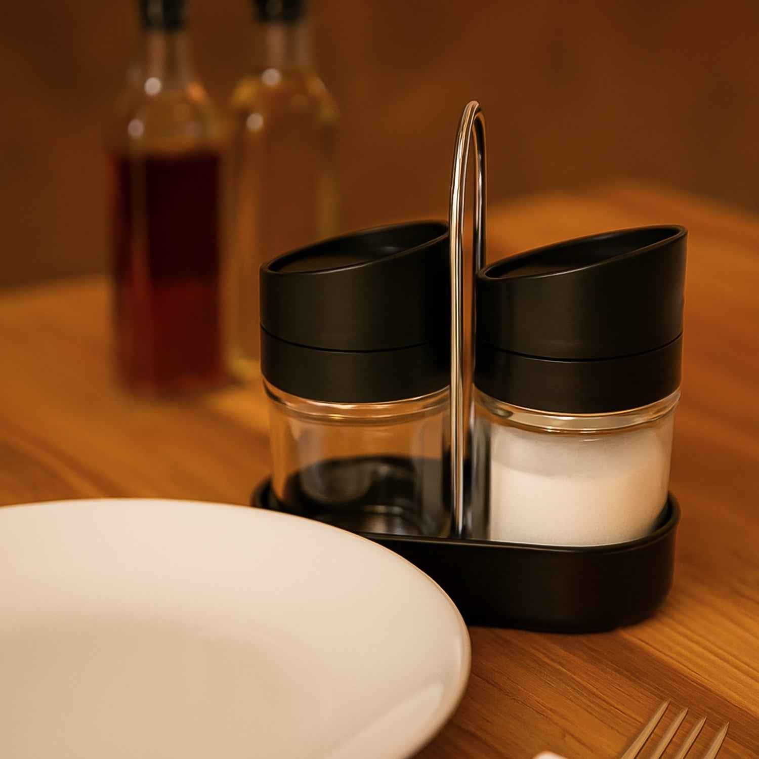 Salt N Pepper Plastic Jar Set – Durable Kitchen Spice Storage