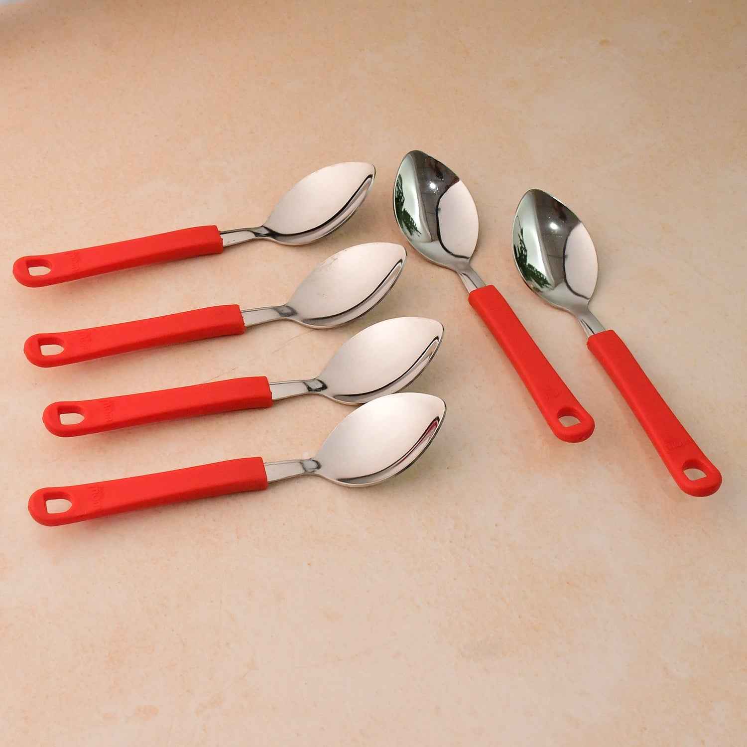 Stainless Steel Table Spoon Set – Durable, Comfortable Grip (6 Pc)