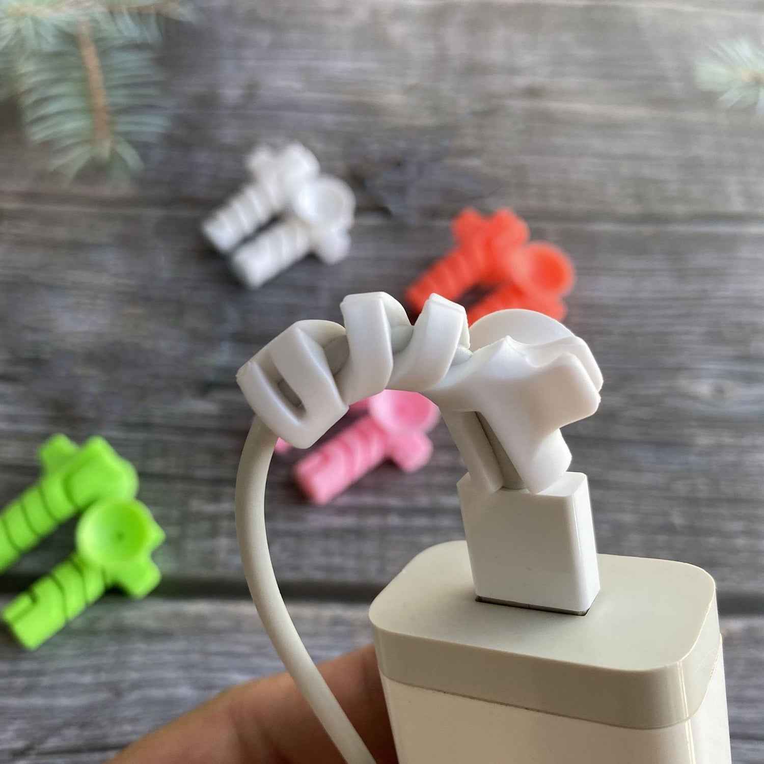 Cable Protector – 4-Pc Charger Cord Saver with Suction Ends | Dustiva