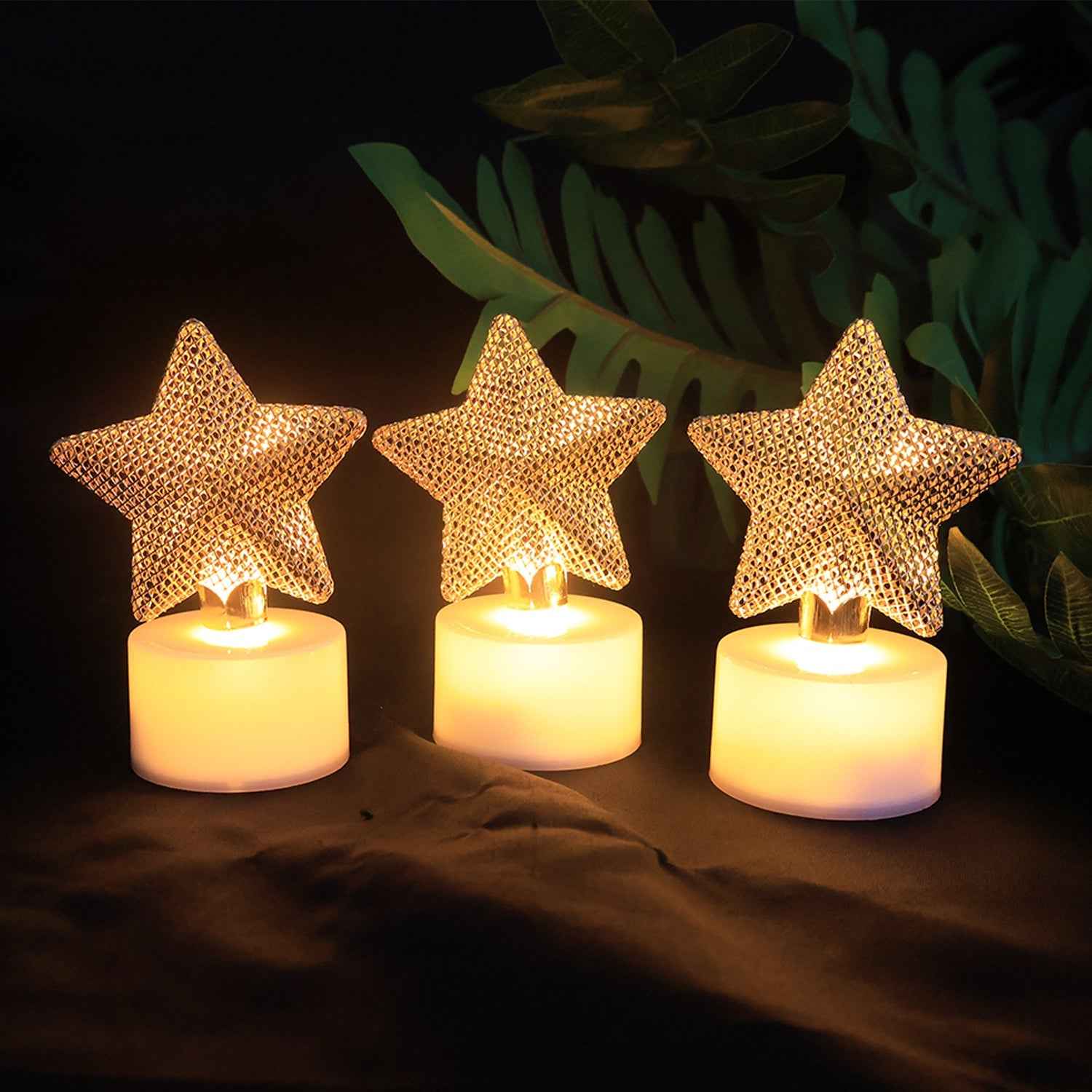 LED Star Candles – Set of 12 Flameless Decorative Tealights