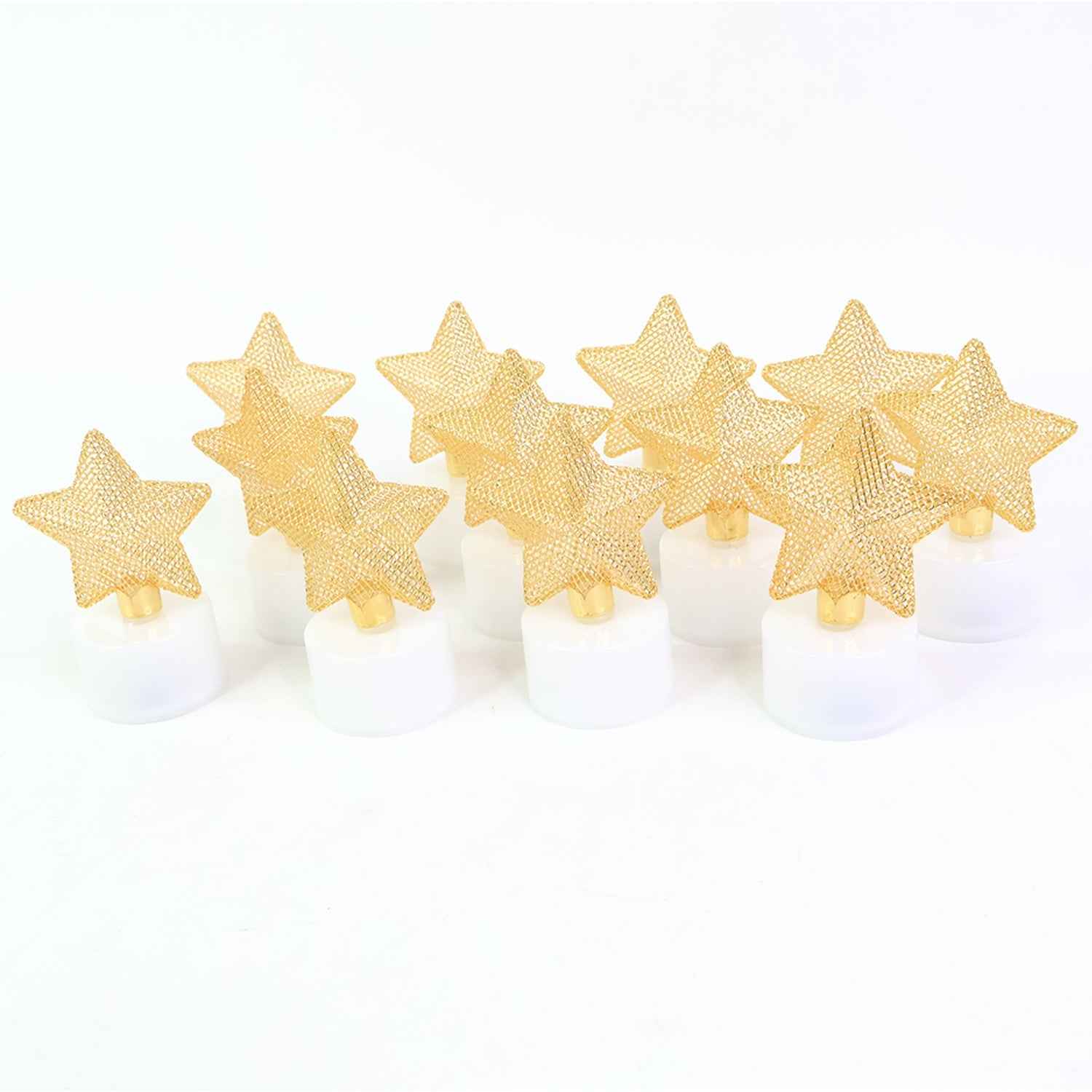 LED Star Candles – Set of 12 Flameless Decorative Tealights