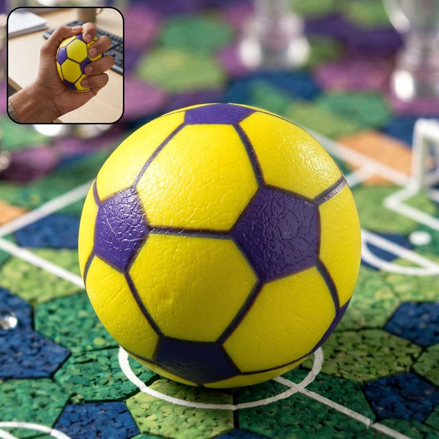Mini Rubber Football Stress Ball Ð Compact Stress Relief Toy