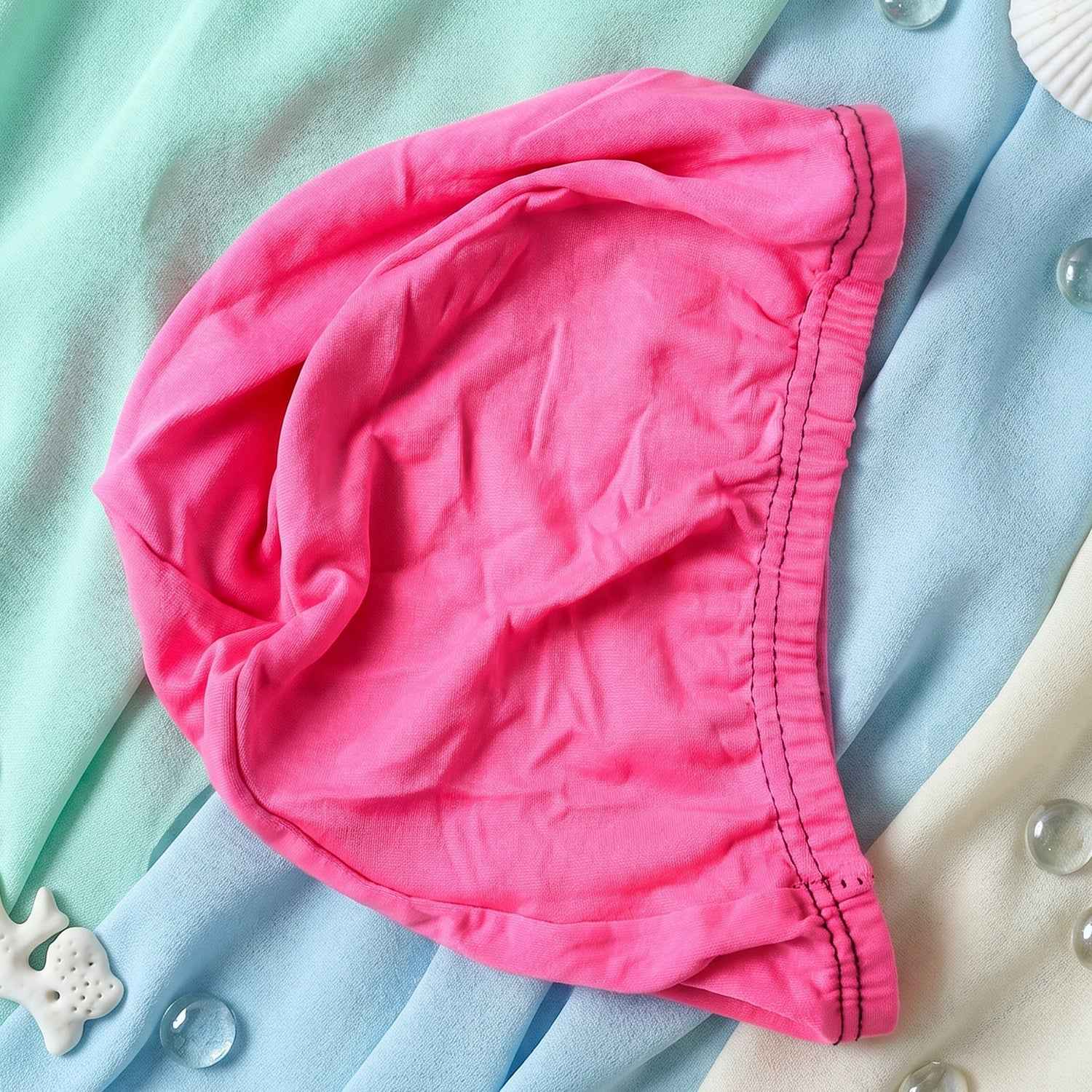 Small Premium Stretchable Pink Swimming Cap Ð Comfortable Fit for Short Hair