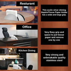 Stainless Steel Napkin Holder – Sleek Half-Moon Design