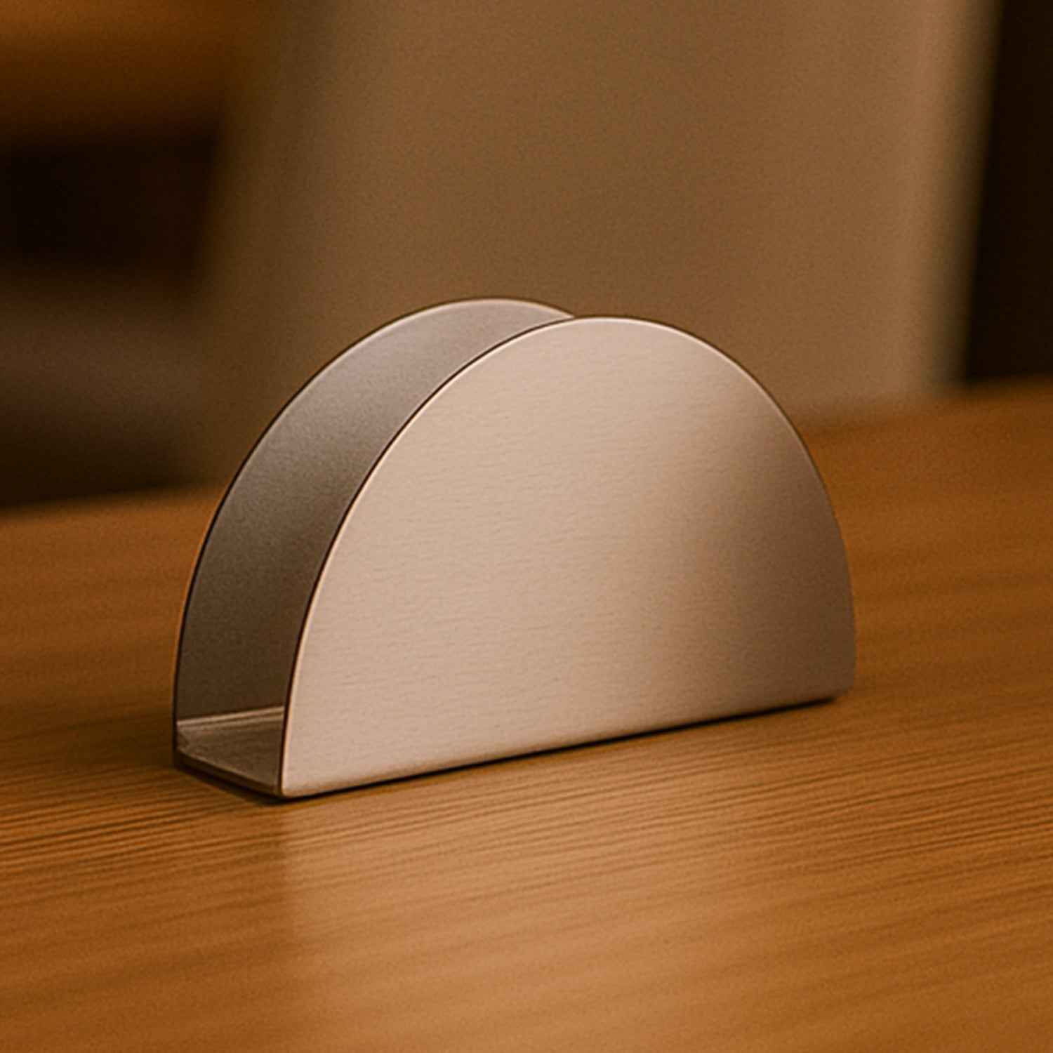 Stainless Steel Napkin Holder – Sleek Half-Moon Design