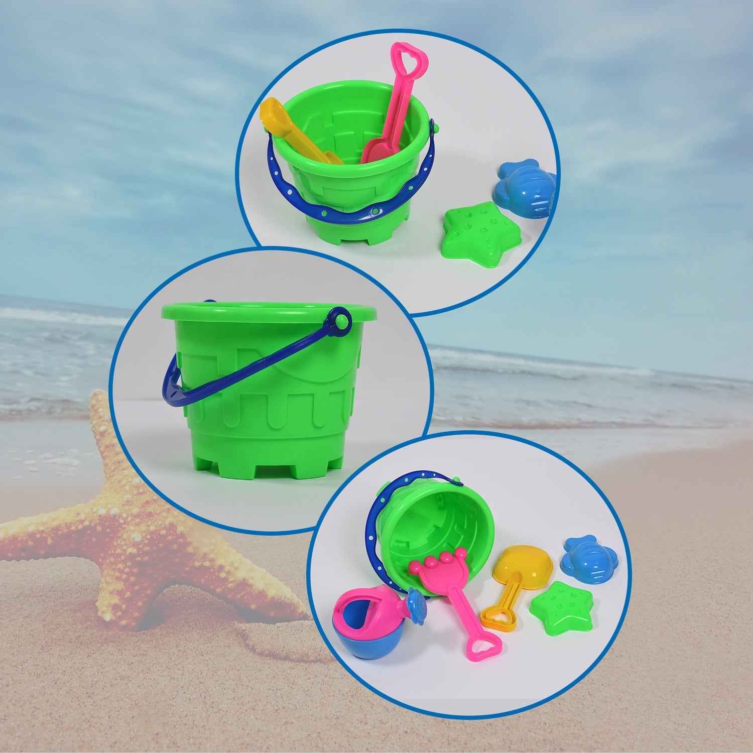 Beach Sand Castle Toy Set – 6 Pcs Kids Summer Play | Action Legion