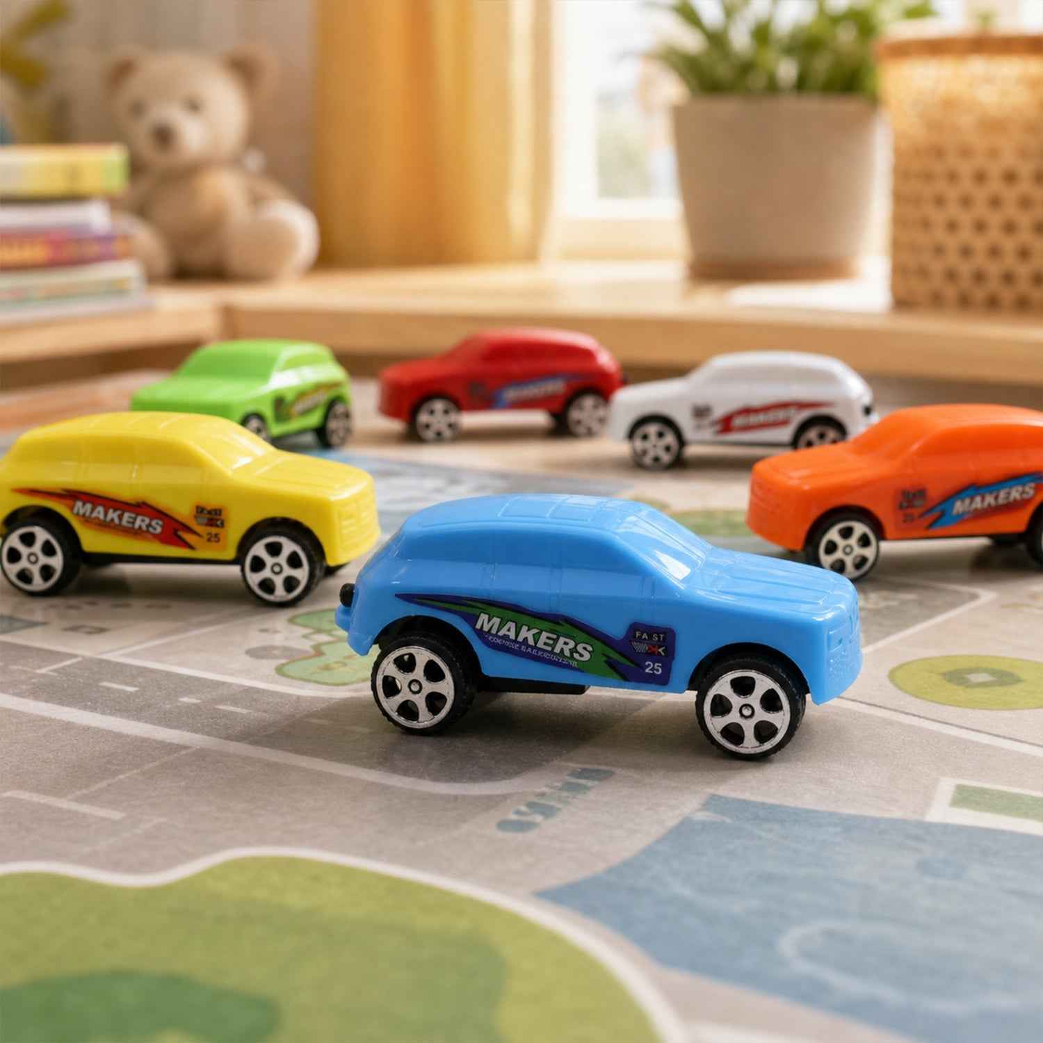 Pull-Back Toy Cars Set of 12 Ð Vibrant & Safe for Kids Under 3