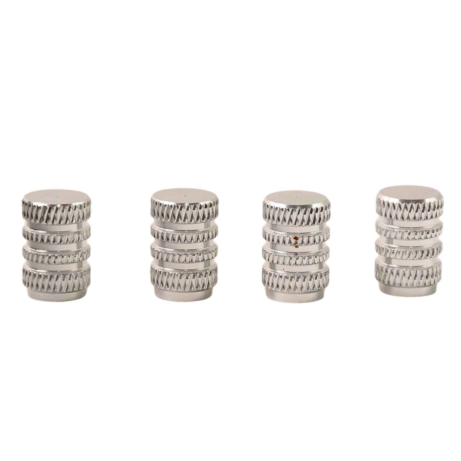 Tire Valve Stem Caps – Durable Silver Aluminium Set of 4