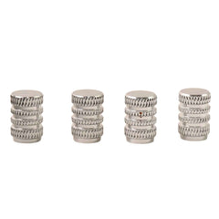 Tire Valve Stem Caps – Durable Silver Aluminium Set of 4