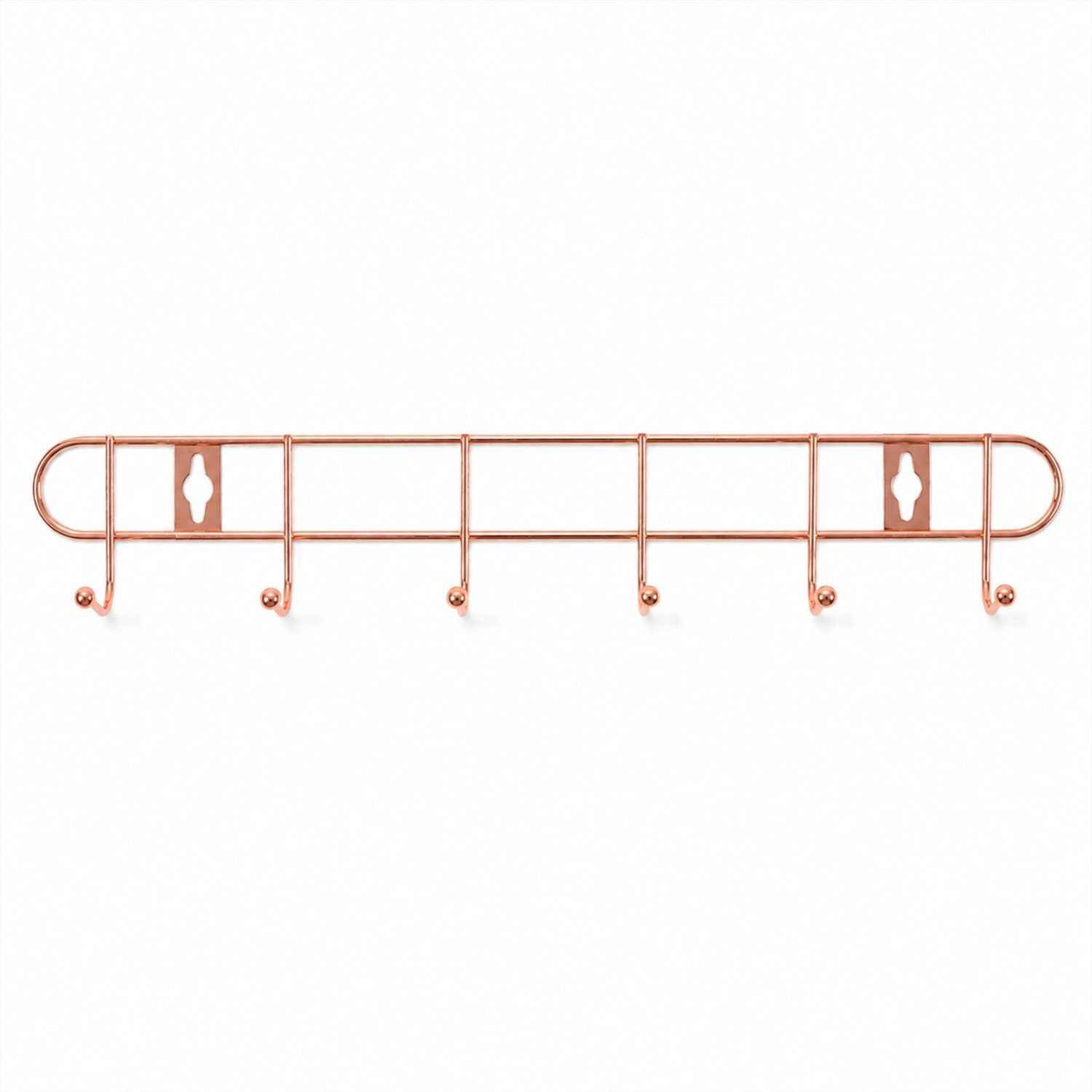 Wall Mounted Hook Rack Ð Space Saving & Stylish Rose Gold Finish