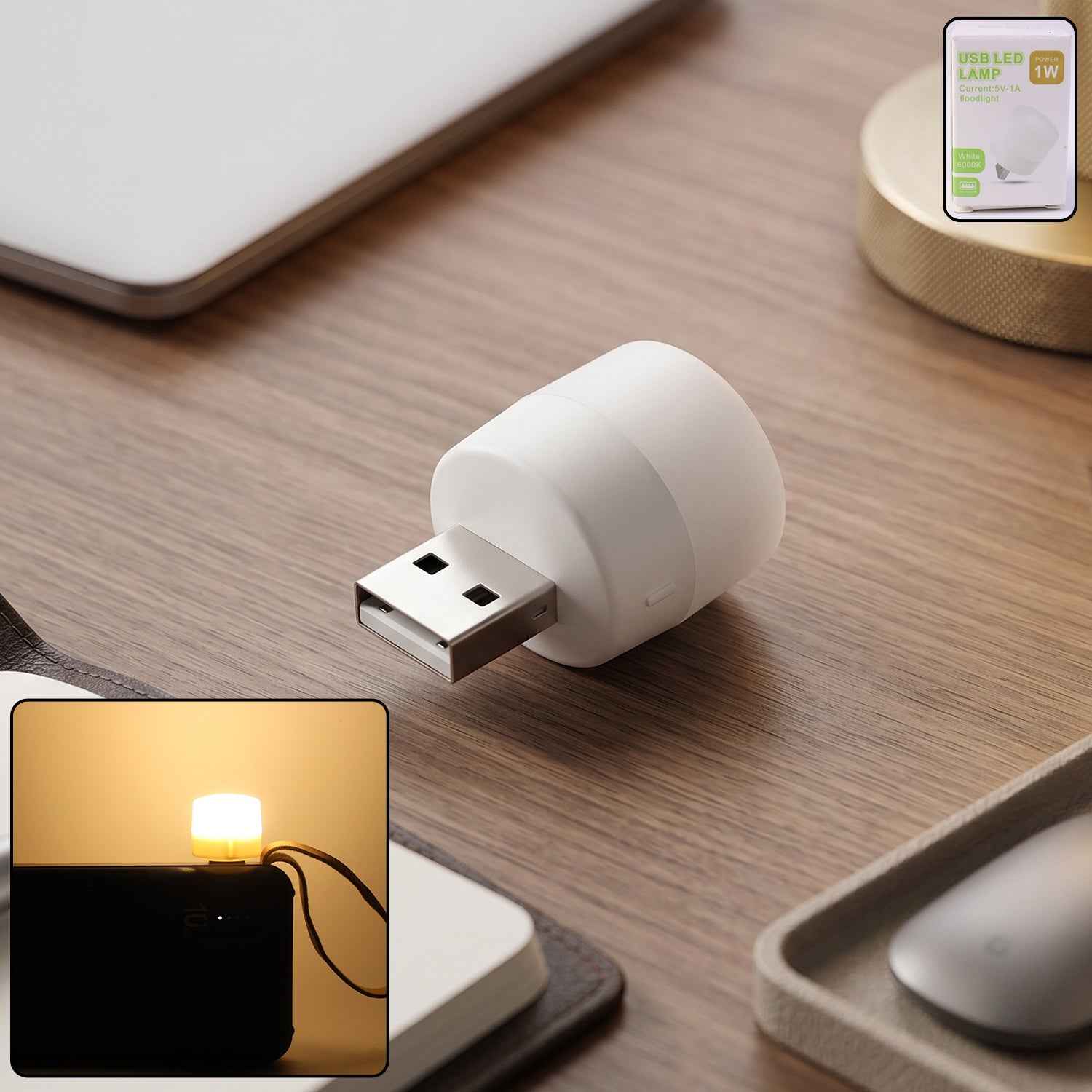 USB LED Night Light Ð Compact, Low Power Ambient Glow