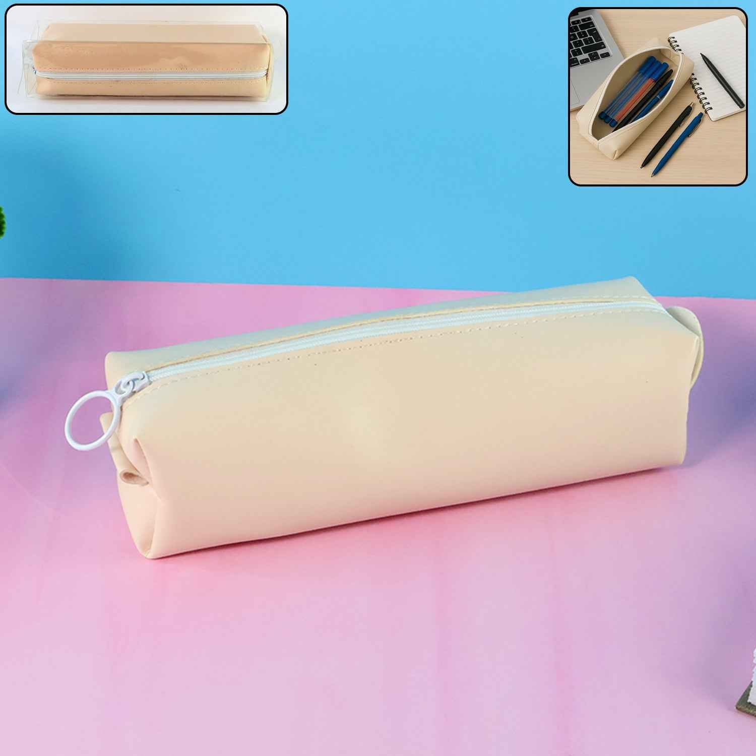 PU Leather Pencil Pouch – Slim, Soft Zippered Stationery Case